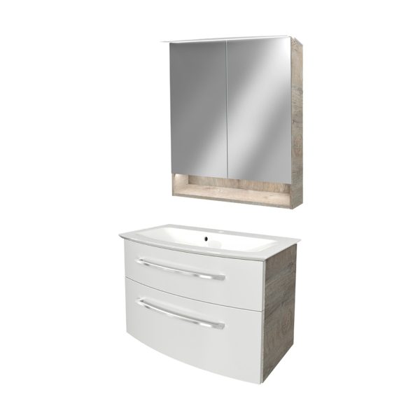 FACKELMANN B.STYLE Waschtisch Set mit Spiegelschrank 83 cm breit