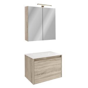 FACKELMANN COMPACT LINE Waschtisch Set mit Spiegelschrank 71 cm breit