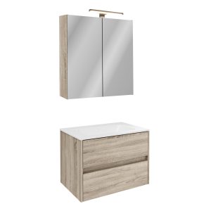 FACKELMANN COMPACT LINE Waschtisch Set mit Spiegelschrank 71 cm breit