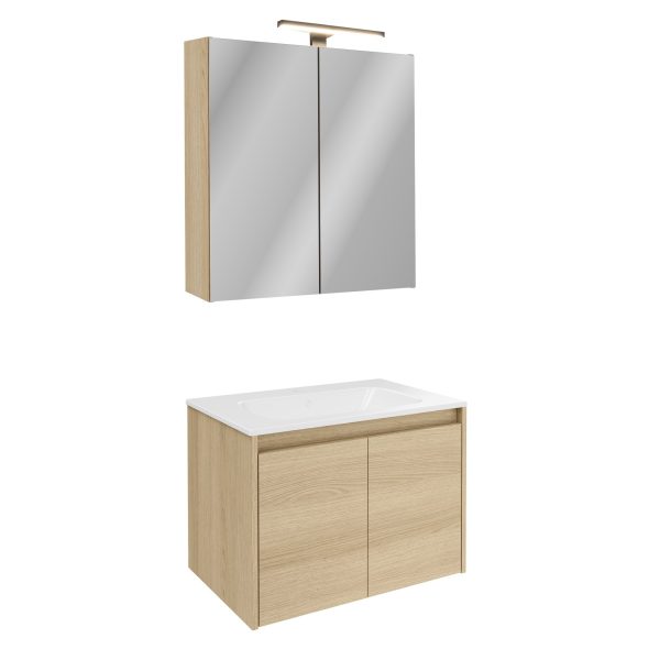 FACKELMANN COMPACT LINE Waschtisch Set mit Spiegelschrank 71 cm breit