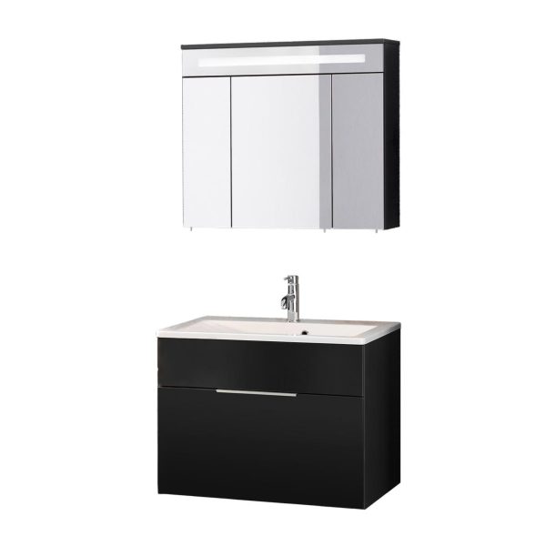 FACKELMANN KARA Waschtisch Set mit Spiegelschrank 80 cm breit
