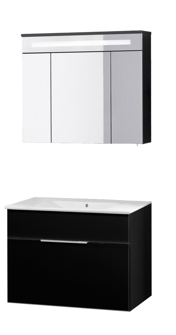 FACKELMANN KARA Waschtisch Set mit Spiegelschrank 80 cm breit