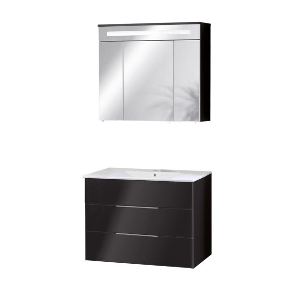 FACKELMANN KARA Waschtisch Set mit Spiegelschrank 80 cm breit