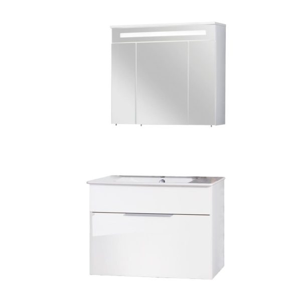FACKELMANN KARA Waschtisch Set mit Spiegelschrank 80 cm breit