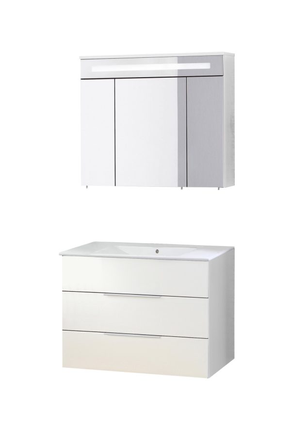 FACKELMANN KARA Waschtisch Set mit Spiegelschrank 80 cm breit