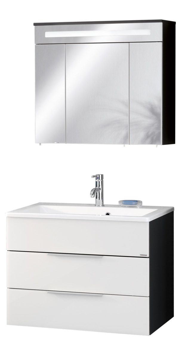 FACKELMANN KARA Waschtisch Set mit Spiegelschrank 80 cm breit