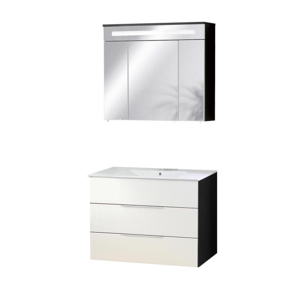 FACKELMANN KARA Waschtisch Set mit Spiegelschrank 80 cm breit