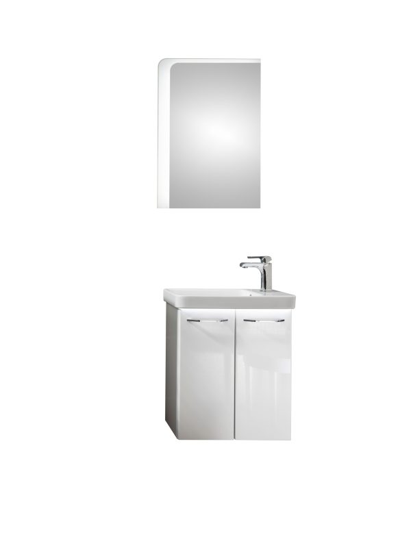 FACKELMANN MILANO Gäste WC Waschtisch Set mit Spiegel 55 cm breit