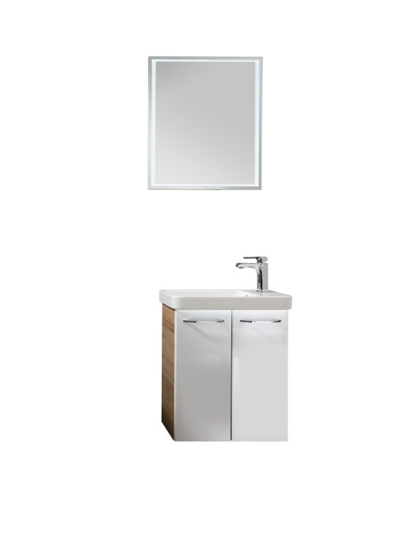 FACKELMANN MILANO Gäste WC Waschtisch Set mit Spiegel 55 cm breit