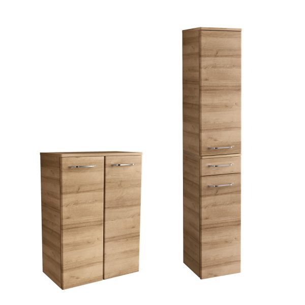FACKELMANN MILANO Hochschrank mit Schublade 30 cm breit + Doppel Midischrank 60 cm breit