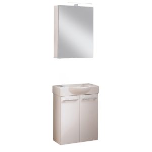 FACKELMANN SBC SCENO Gäste WC Waschtisch Set mit Spiegelschrank 55 cm breit