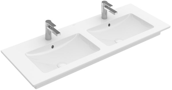 VILLEROY & BOCH VENTICELLO Doppelwaschbecken Keramik 130 cm breit