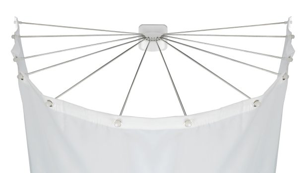 WENKO Duschschirm mit 12 Edelstahl Armen