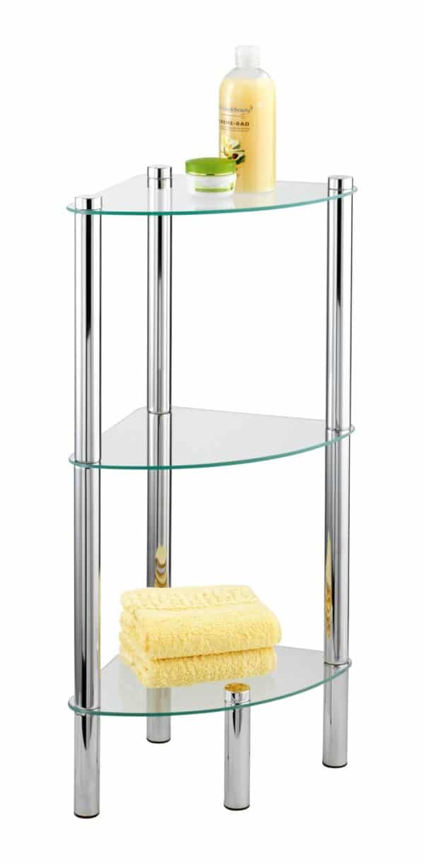 WENKO YAGO Badregal mit 3 Glasablagen