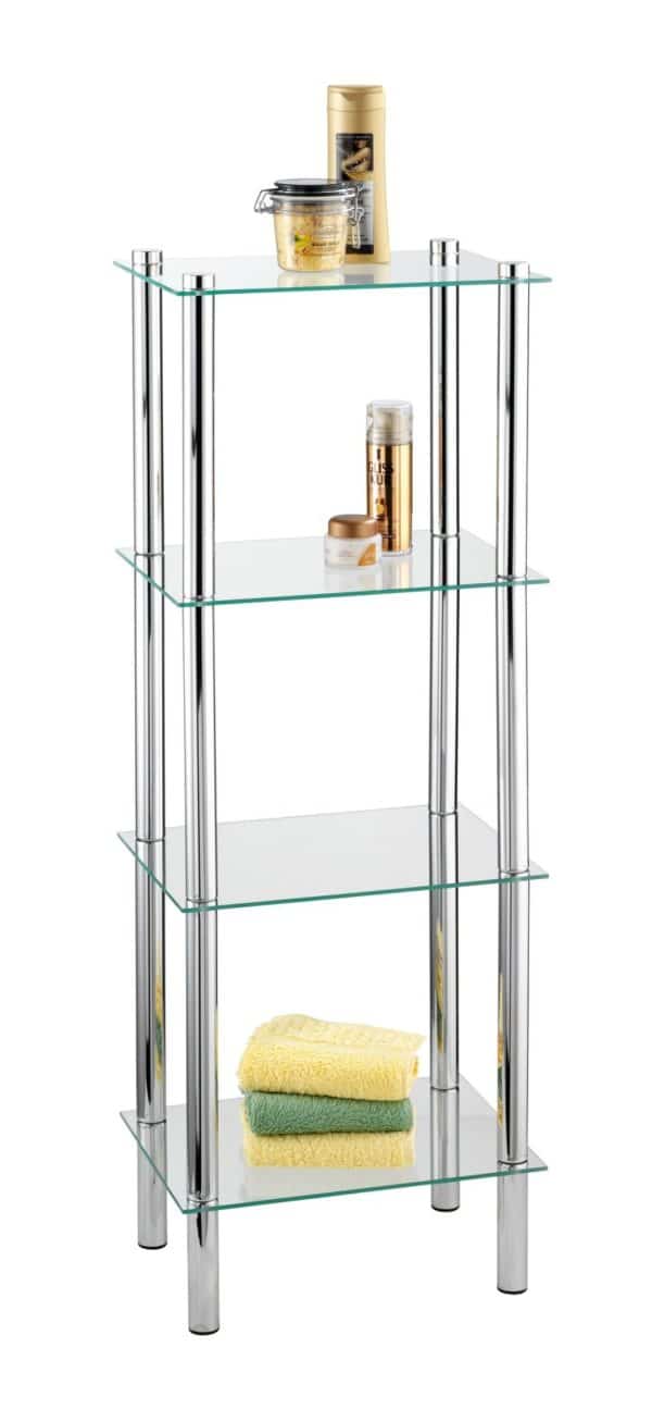 WENKO YAGO Badregal mit 4 Glasablagen