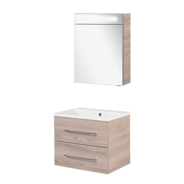 FACKELMANN B.CLEVER Waschtisch Set mit Spiegelschrank 60 cm breit