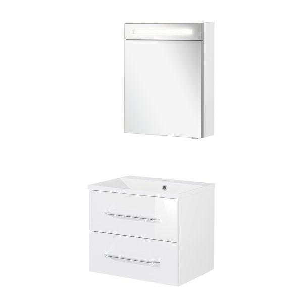 FACKELMANN B.CLEVER Waschtisch Set mit Spiegelschrank 60 cm breit
