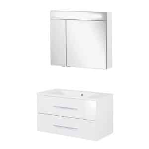 FACKELMANN B.CLEVER Waschtisch Set mit Spiegelschrank 90 cm breit