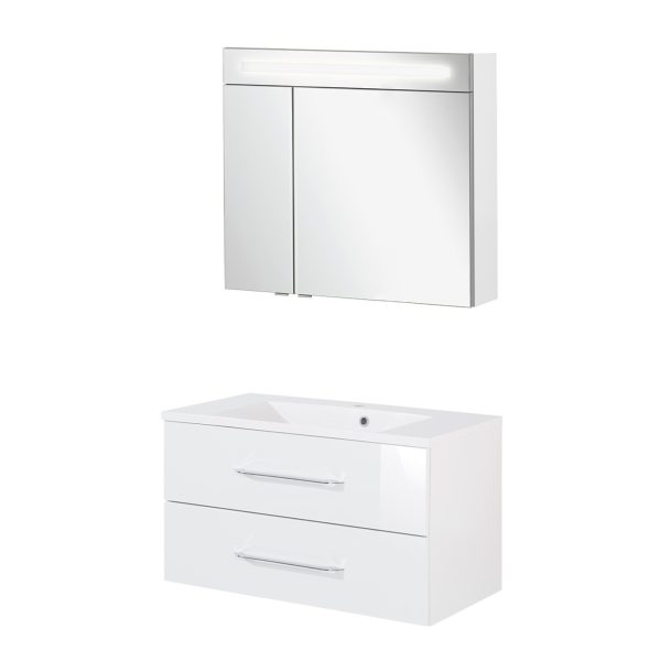 FACKELMANN B.CLEVER Waschtisch Set mit Spiegelschrank 90 cm breit