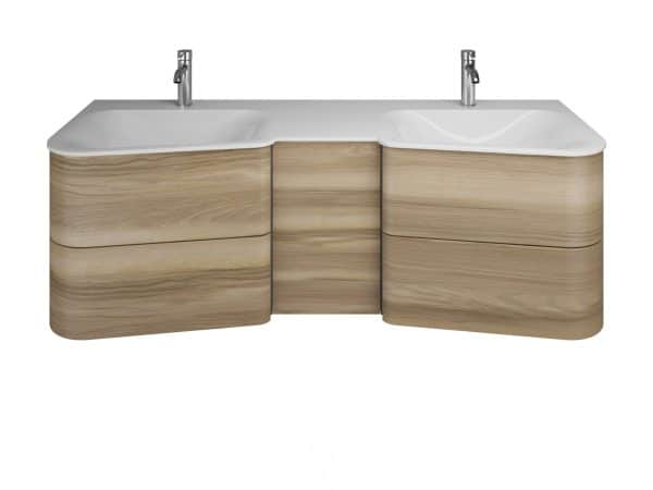 Burgbad BADU Waschbecken mit Unterschrank 152 cm breit