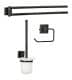 Fackelmann NEW YORK Accessoires Set Handtuchstange Toilettenpapierhalter/WC Garnitur Schwarz