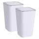 WENKO CANDY Kosmetikeimer 6 Liter, Weiß,  2er Set