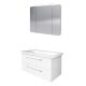 FACKELMANN MILANO Waschtisch Set mit Spiegelschrank 107 cm breit, Weiß, Waschbecken Keramik