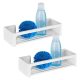 WENKO BRALIA Duschablage, Weiß, 2er Set, Befestigen ohne bohren, Power-Loc®